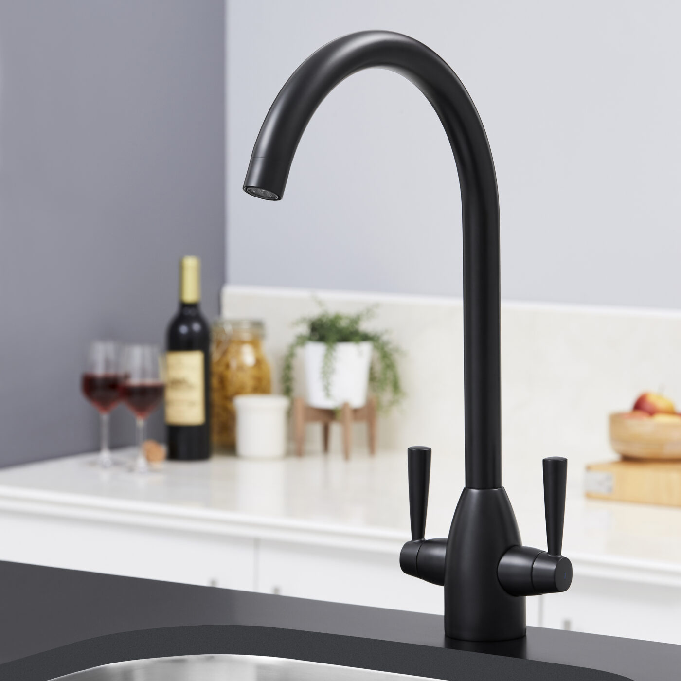 Milan Kitchen Tap - Matt Black