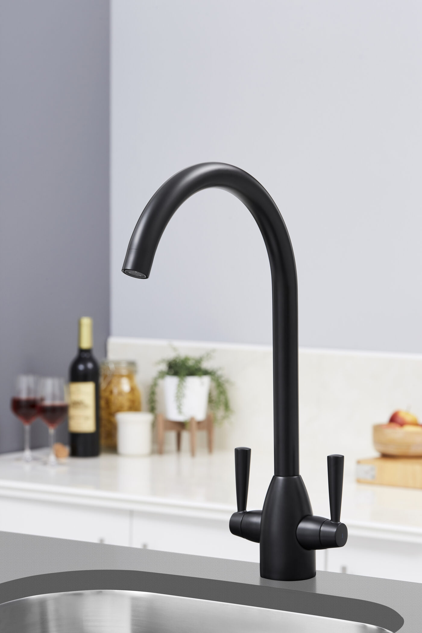 Milan Kitchen Tap - Matt Black - Image 2