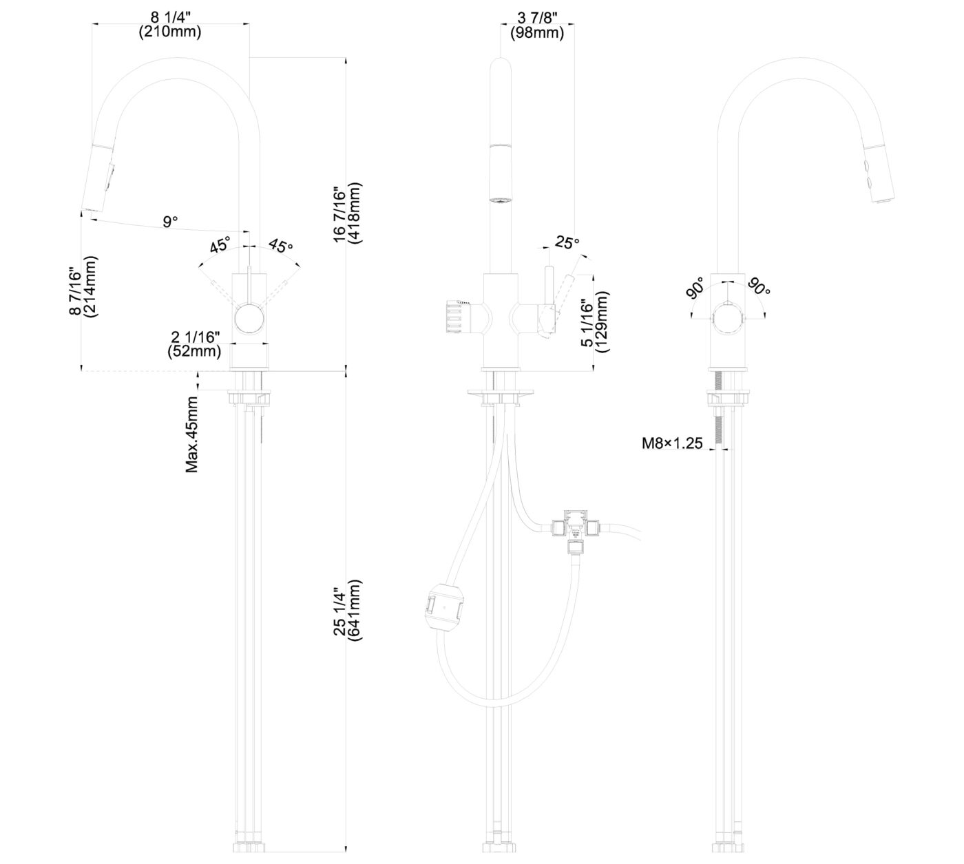 Roma Swan Neck 4-in-1 Pull Out Boiling Tap - Brushed Nickel - Image 11