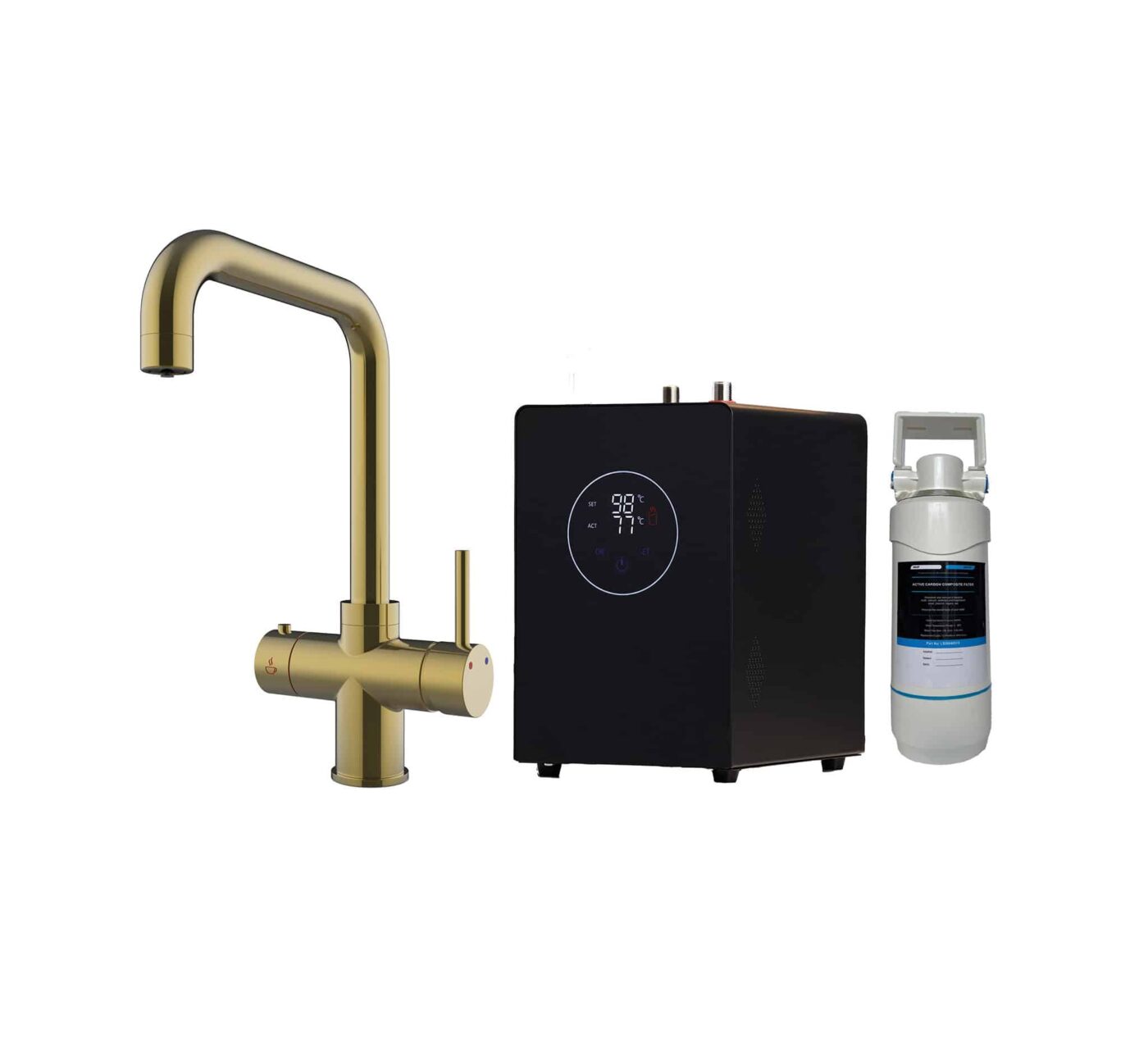 Genoa D-Shape 4-in-1 Boiling Tap - Brushed Gold - Image 3