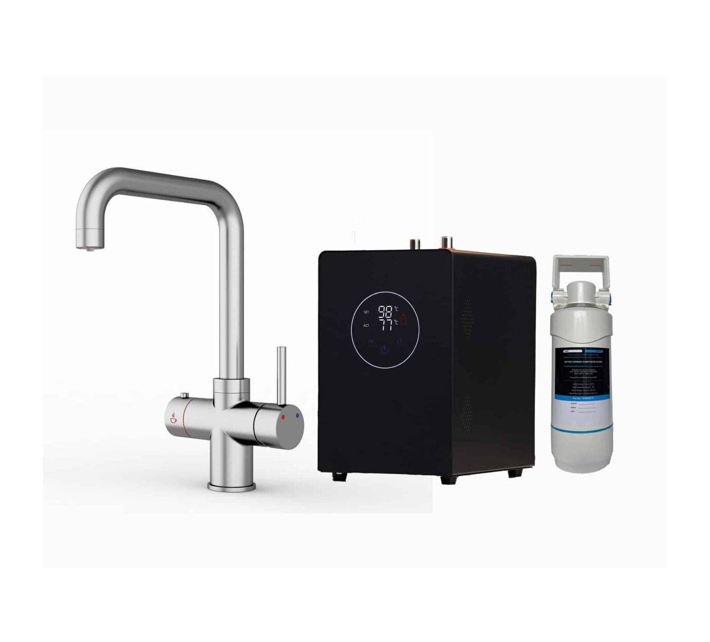 Genoa D-Shape 4-in-1 Boiling Tap - Brushed Nickel - Image 5