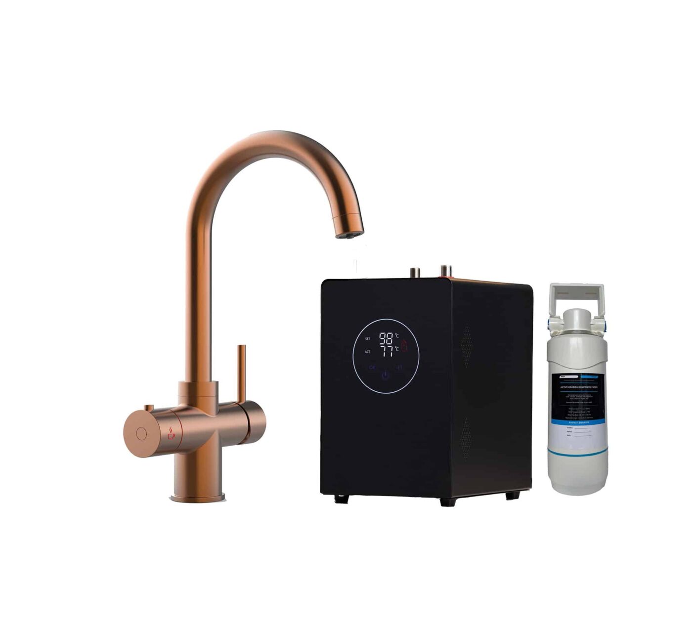 Genoa Swan Neck 4-in-1 Boiling Tap - Copper - Image 4