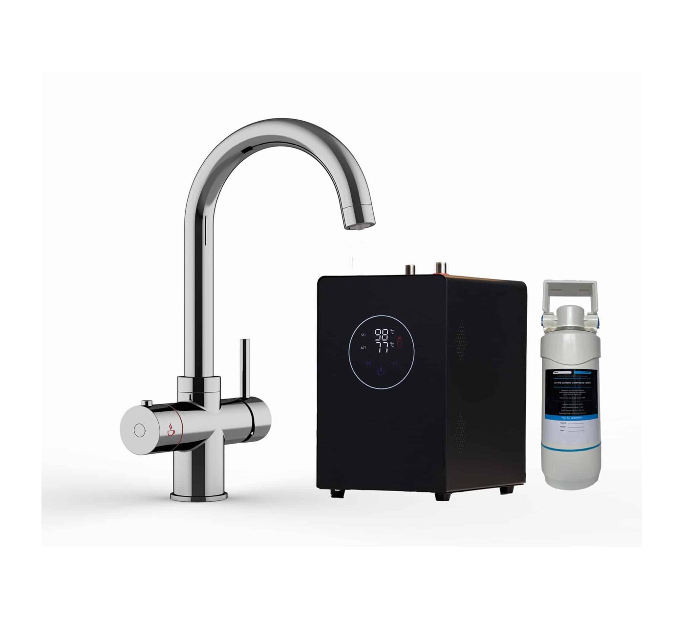 Genoa Swan Neck 4-in-1 Boiling Tap - Chrome - Image 4
