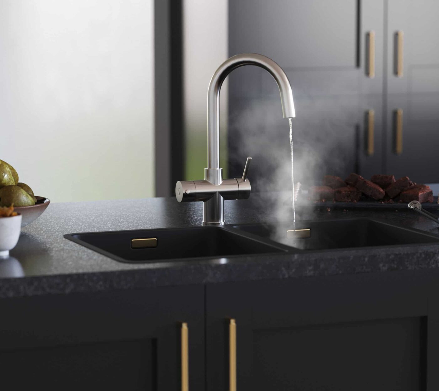 Messina Swan Neck 3-in-1 Boiling Tap - Brushed Nickel
