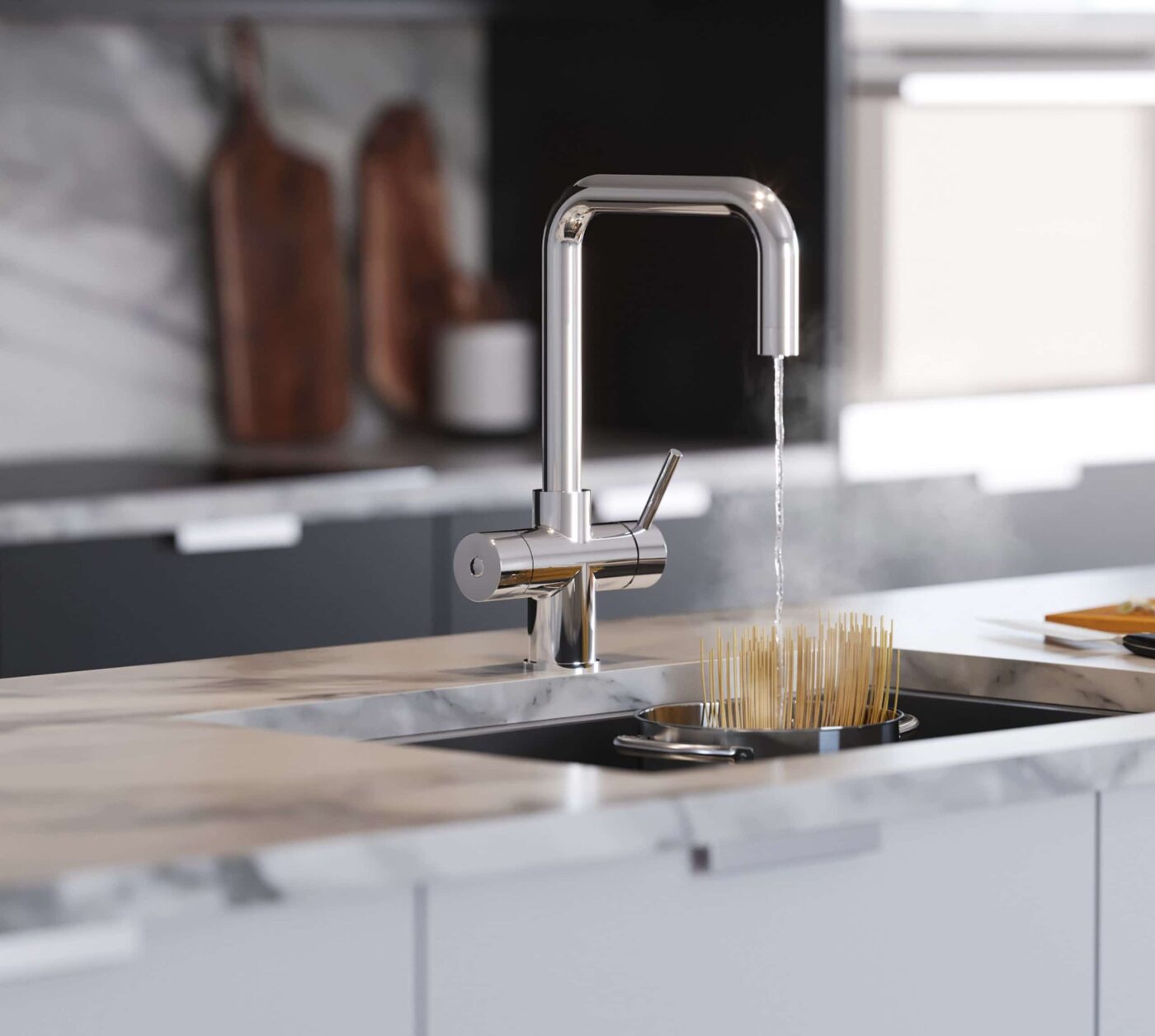 Messina D-Shape 3-in-1 Boiling Tap - Chrome