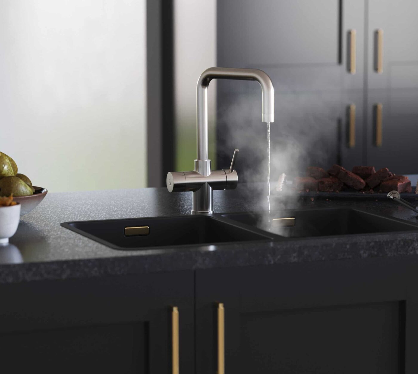 Messina D-Shape 3-in-1 Boiling Tap - Brushed Nickel