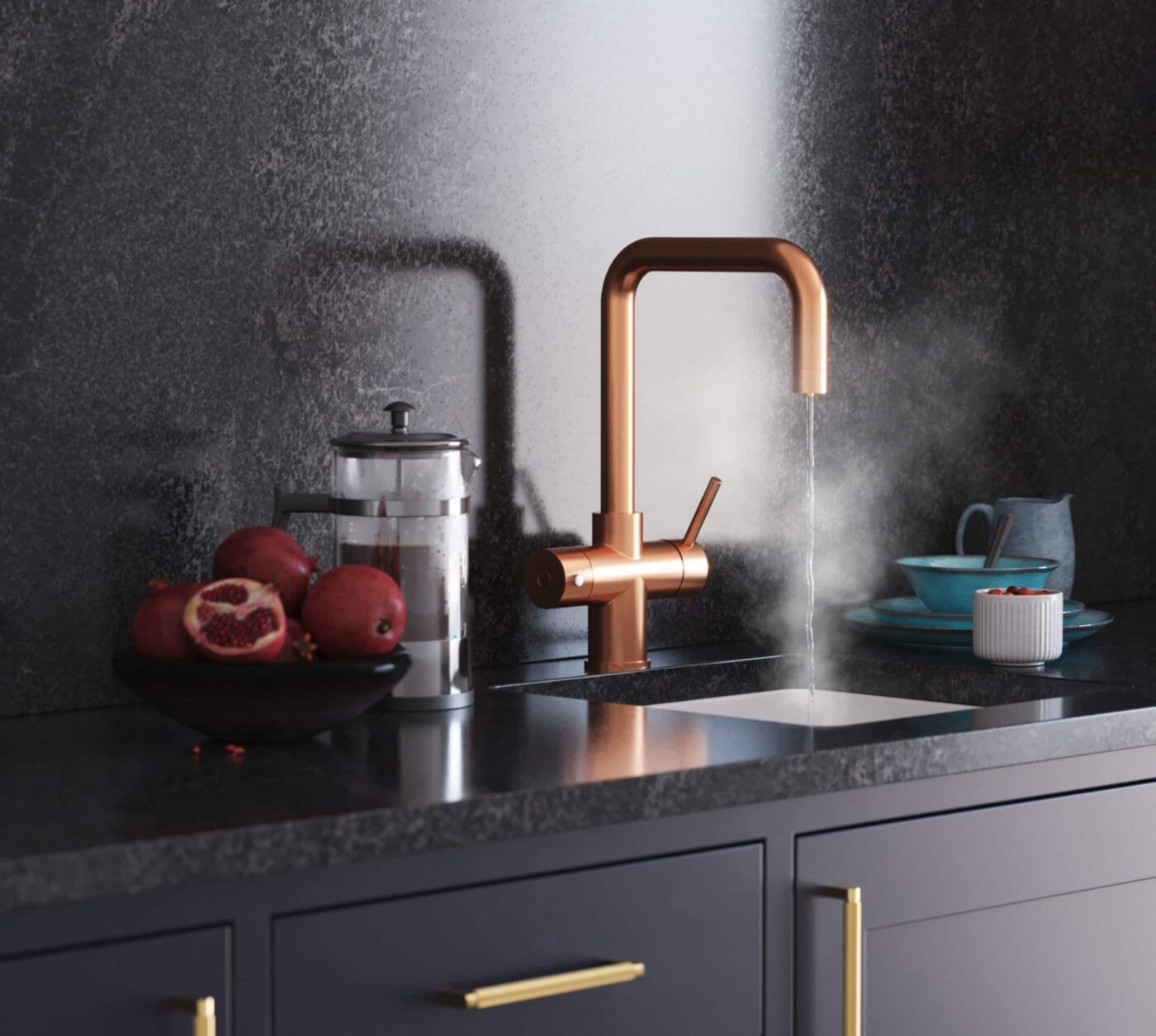 Messina D-Shape 3-in-1 Boiling Tap - Copper