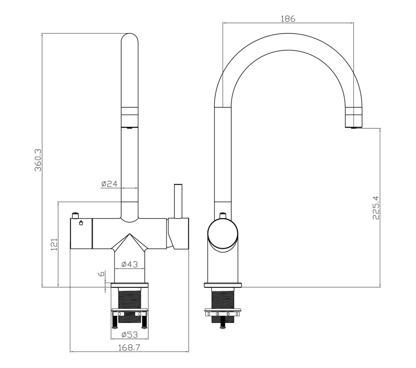 Messina Swan Neck 3-in-1 Boiling Tap - Copper - Image 4