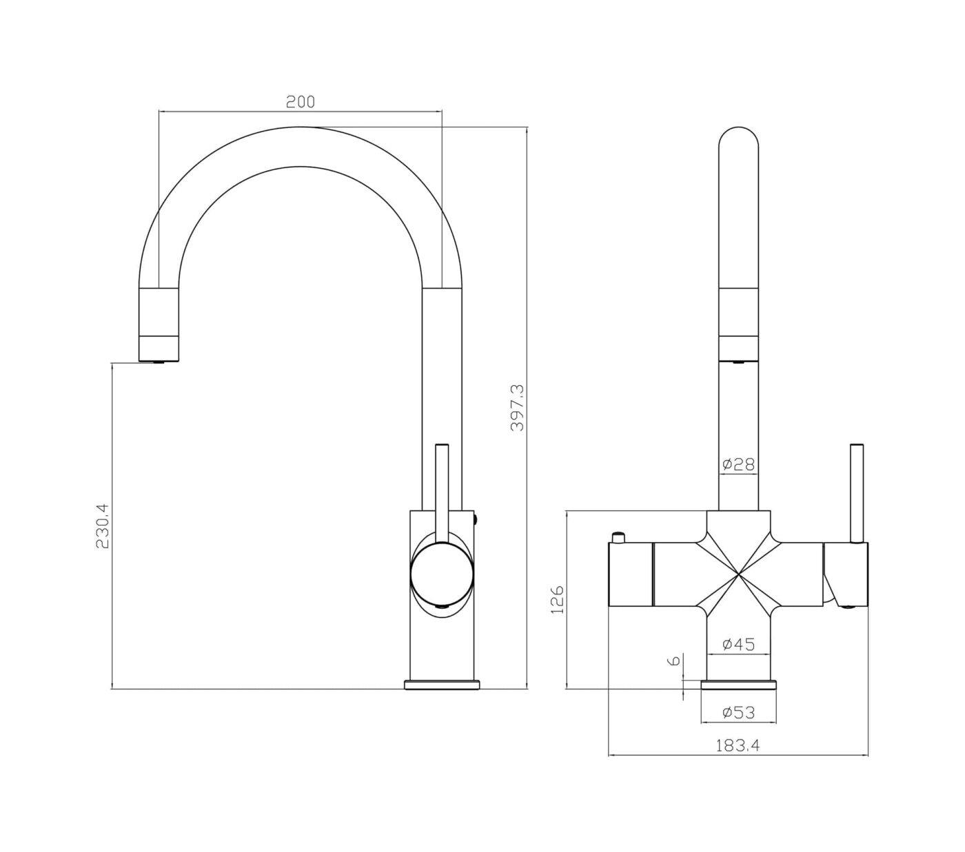 Genoa Swan Neck 4-in-1 Boiling Tap - Copper - Image 5