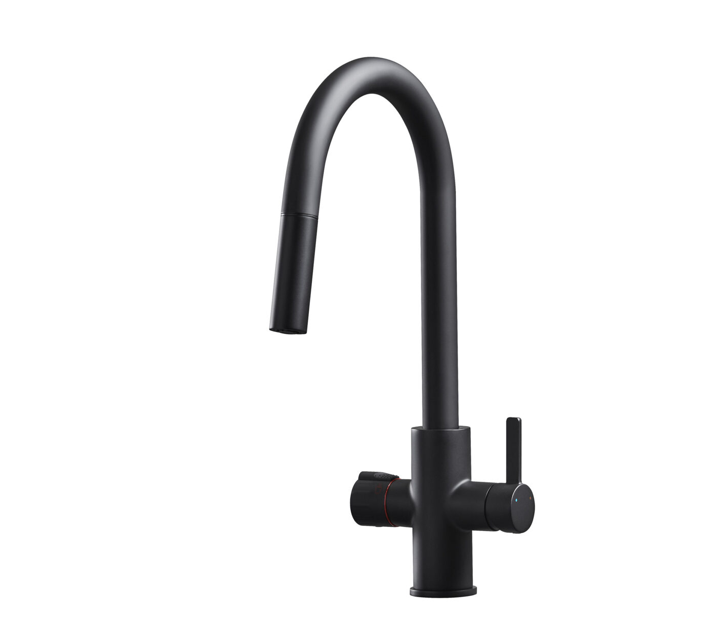 Roma Swan Neck 4-in-1 Pull Out Boiling Tap - Matt Black - Image 12