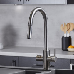 Roma Swan Neck 4-in-1 Pull Out Boiling Tap - Brushed Nickel
