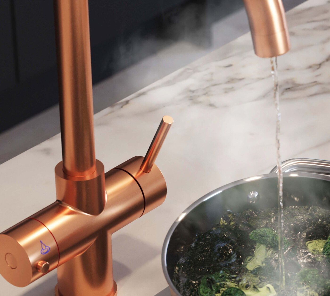 Messina Swan Neck 3-in-1 Boiling Tap - Copper - Image 3