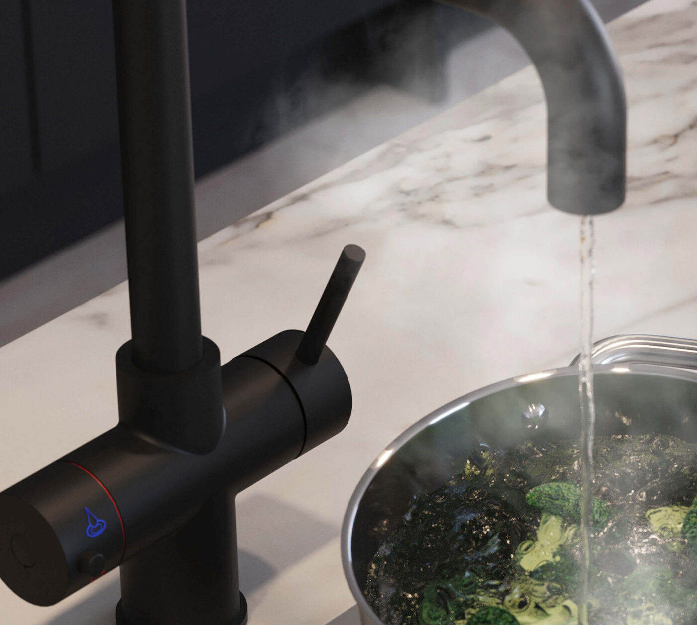 Messina D-Shape 3-in-1 Boiling Tap - Matt Black - Image 3