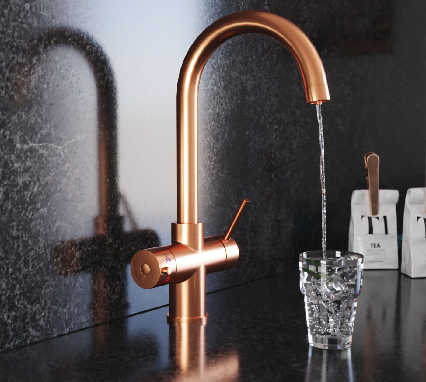 Genoa Swan Neck 4-in-1 Boiling Tap - Copper