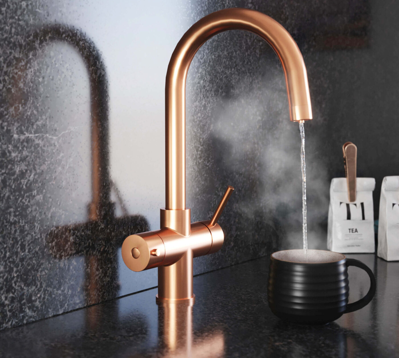 Messina Swan Neck 3-in-1 Boiling Tap - Copper - Image 2