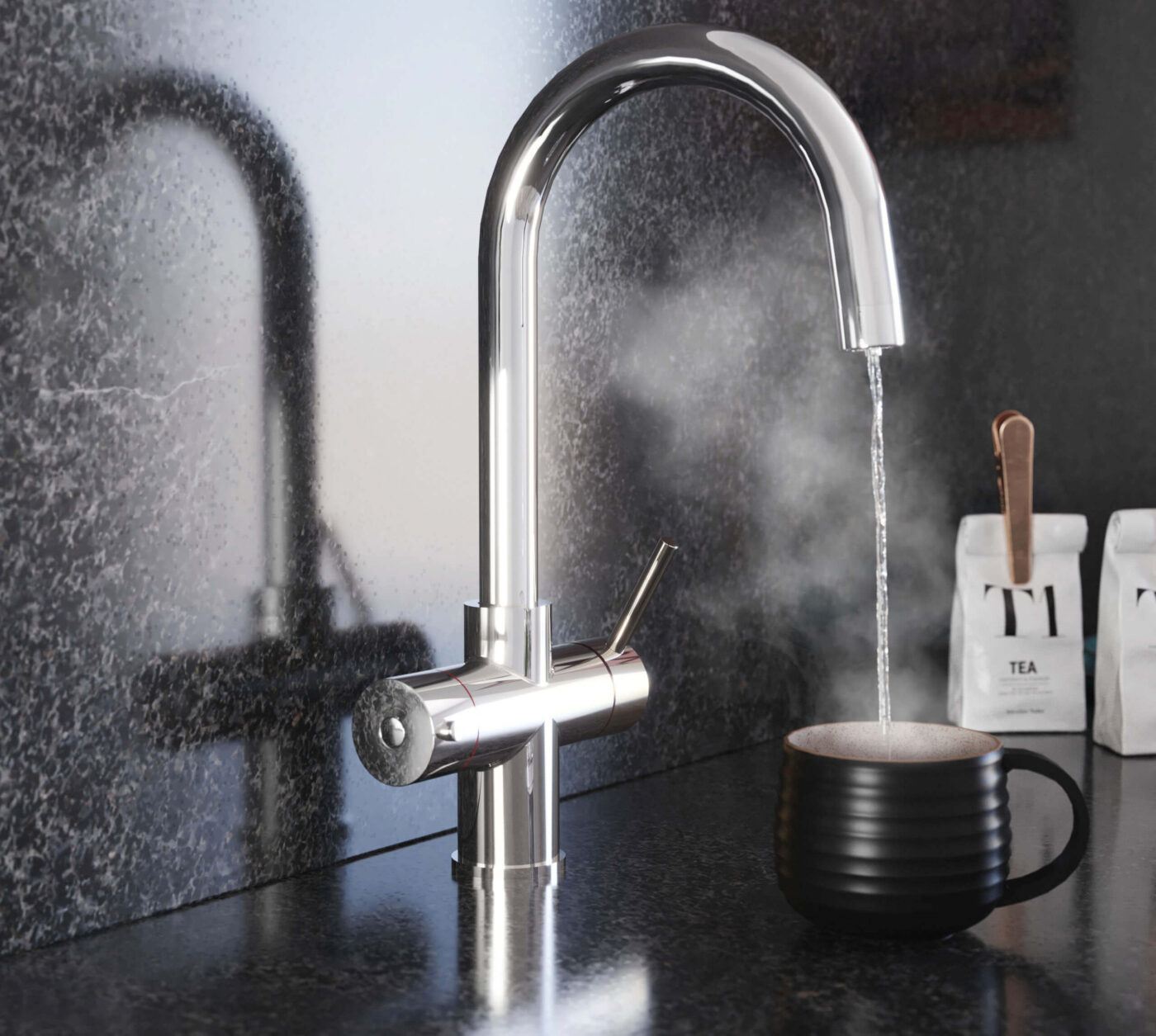 Messina Swan Neck 3-in-1 Boiling Tap - Chrome - Image 2