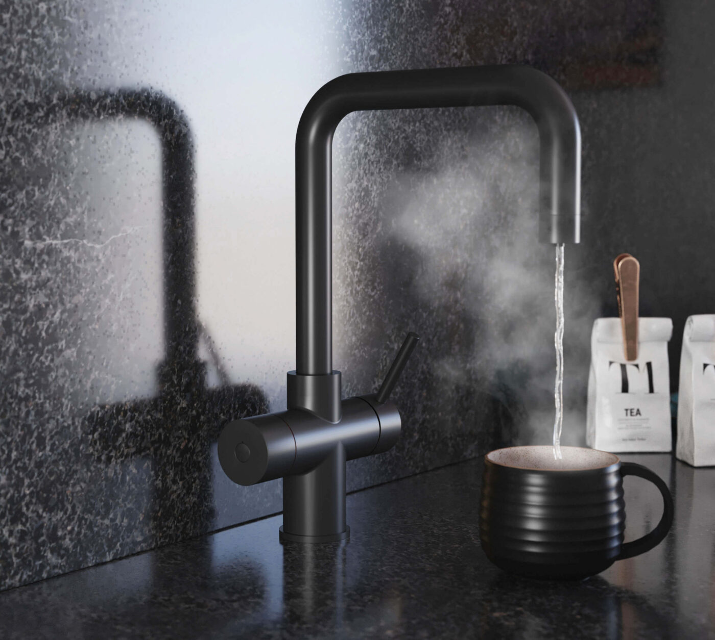 Messina D-Shape 3-in-1 Boiling Tap - Matt Black - Image 2