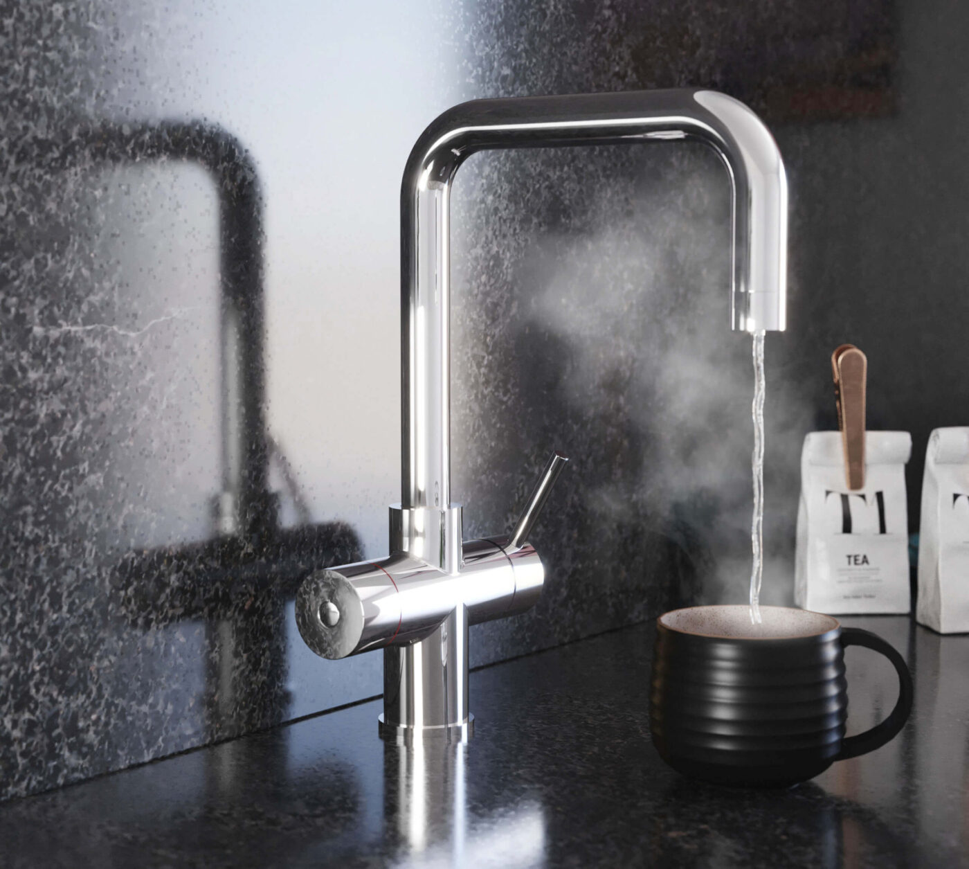 Messina D-Shape 3-in-1 Boiling Tap - Chrome - Image 2
