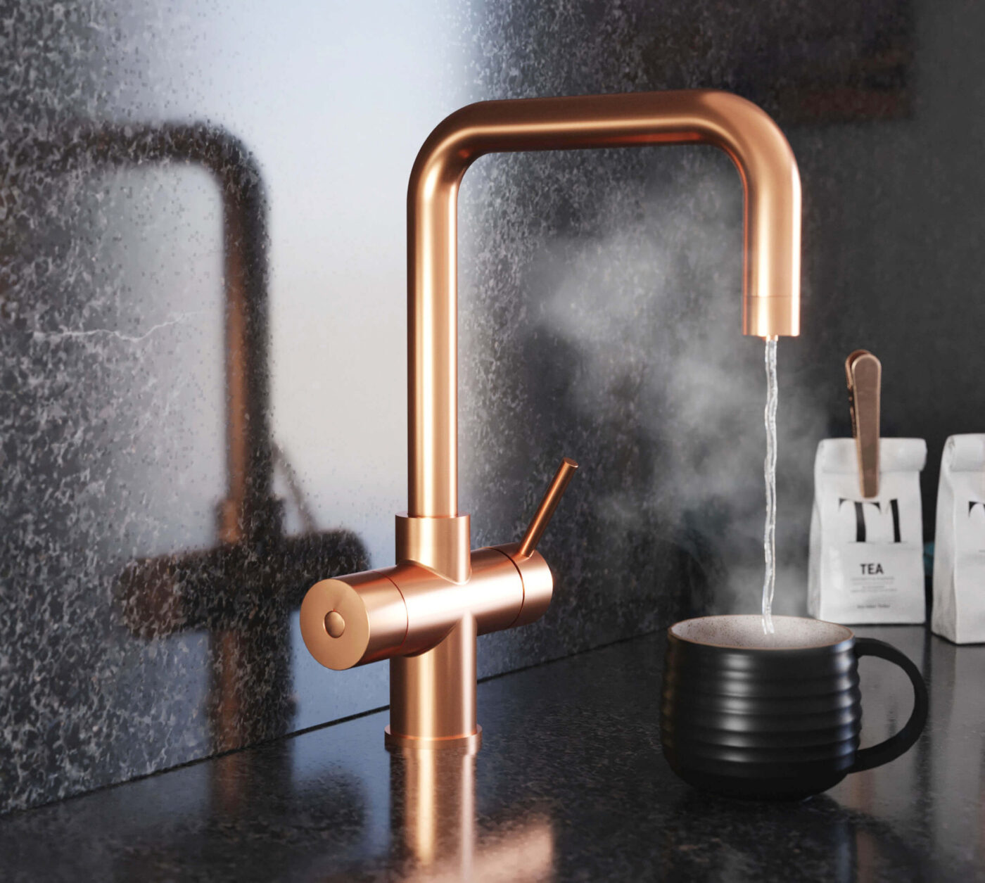 Messina D-Shape 3-in-1 Boiling Tap - Copper - Image 2