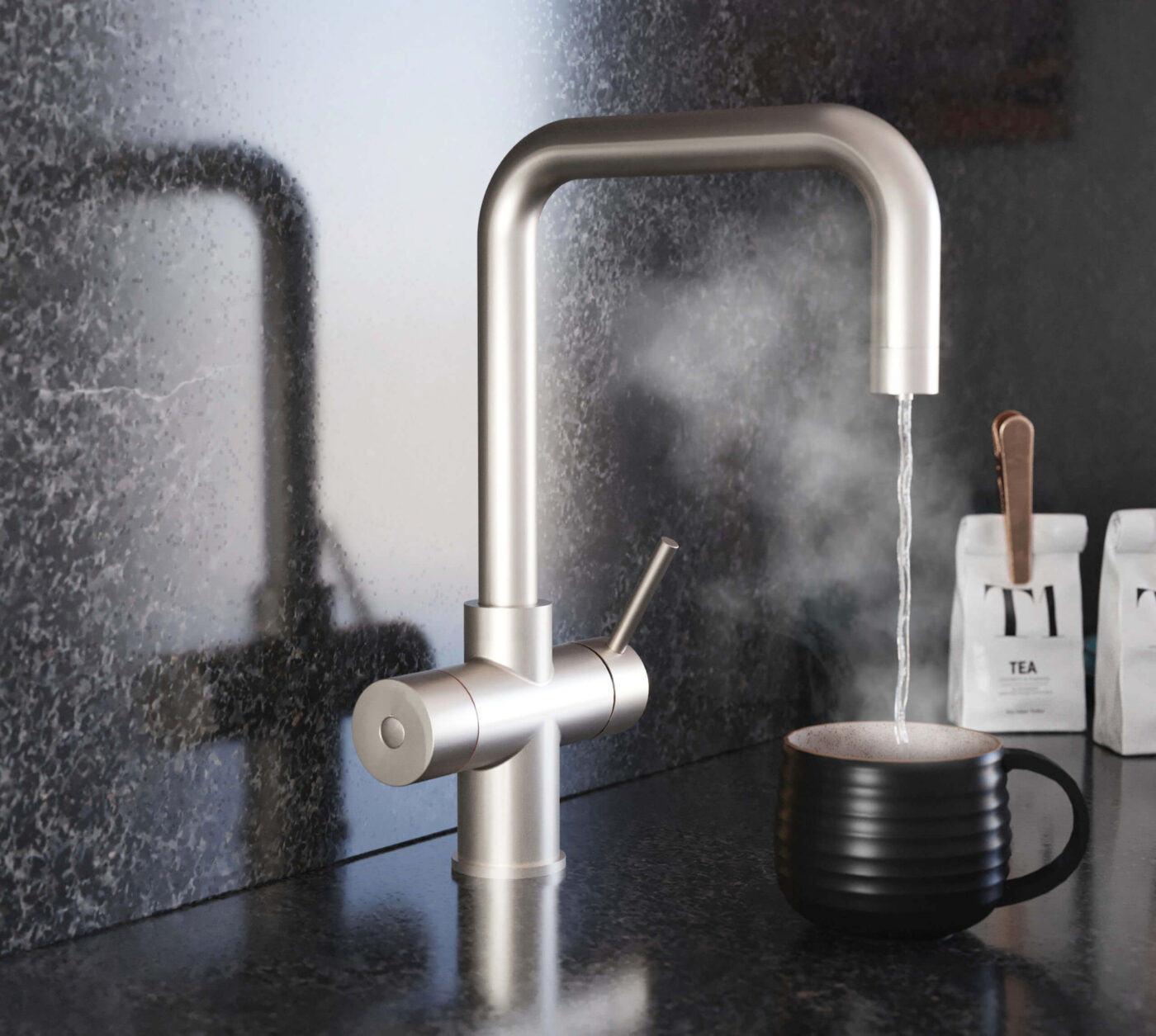 Messina D-Shape 3-in-1 Boiling Tap - Brushed Nickel - Image 2