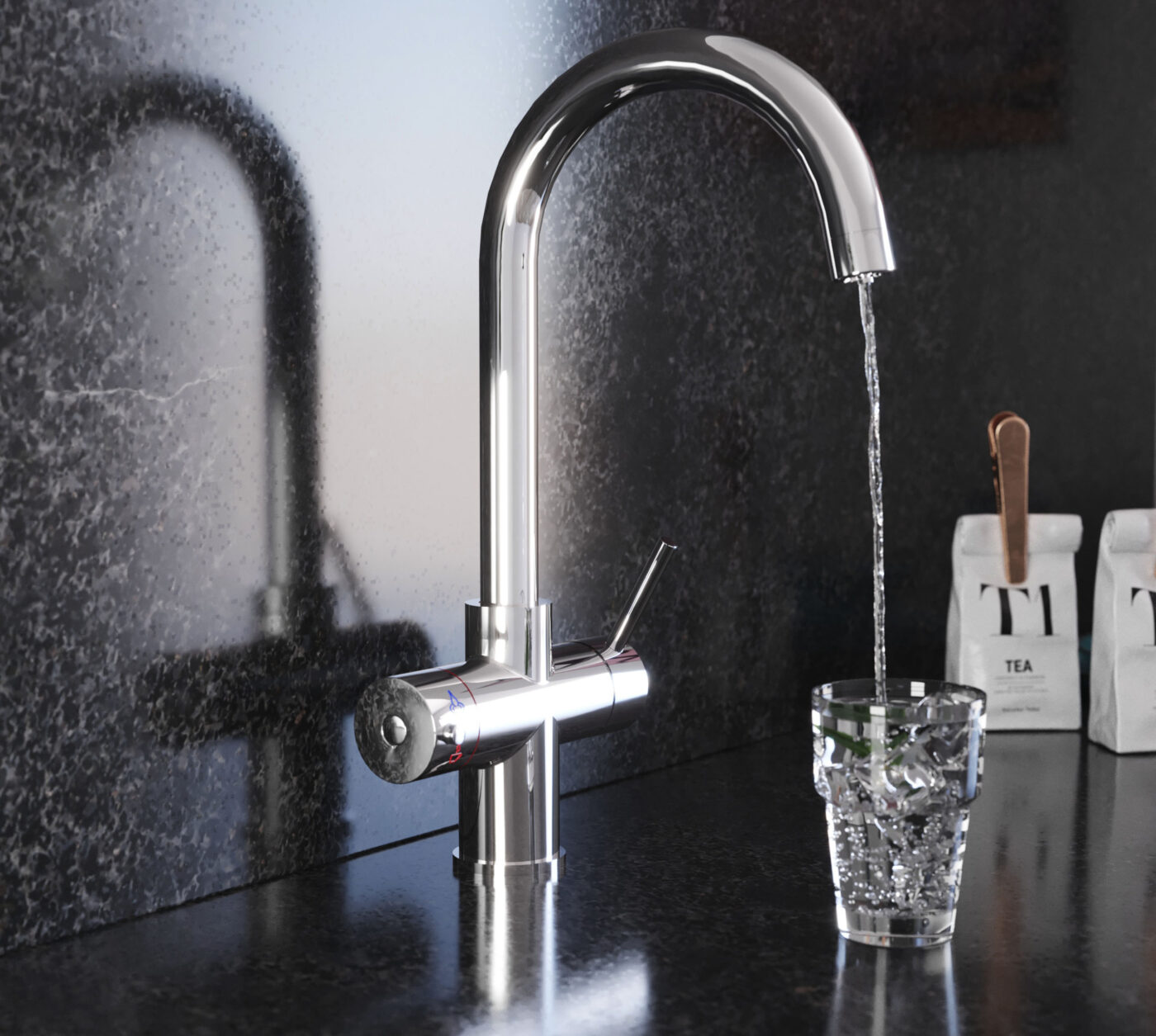 Genoa Swan Neck 4-in-1 Boiling Tap - Chrome