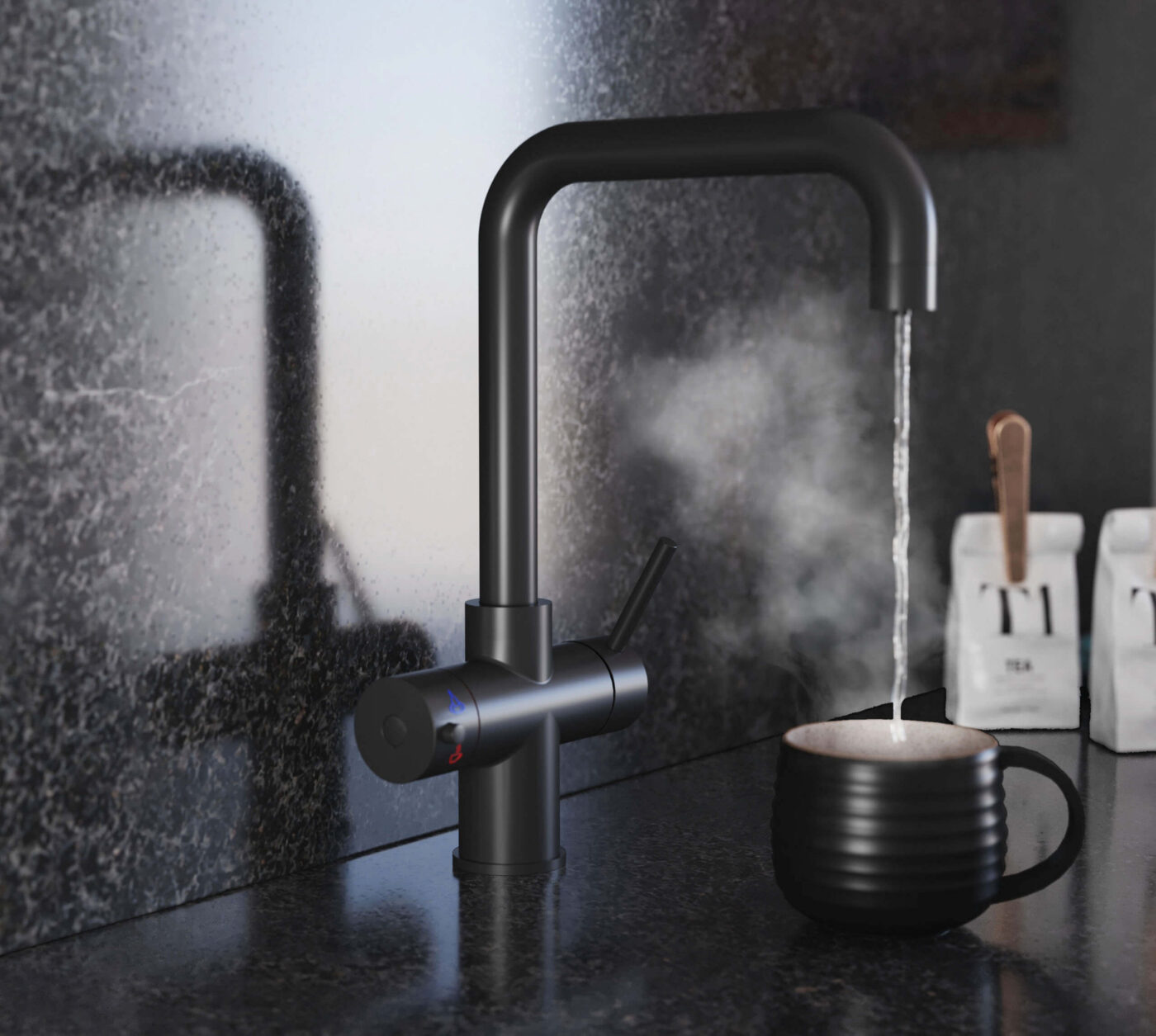 Genoa D-Shape 4-in-1 Boiling Tap - Matt Black - Image 2