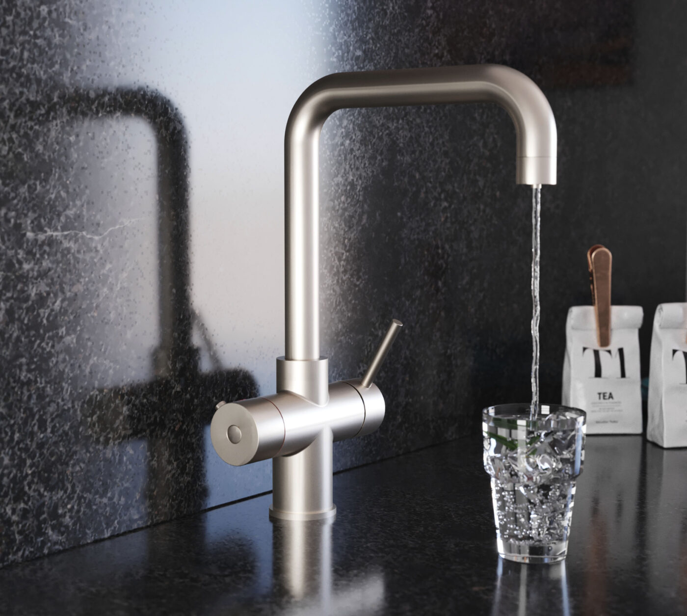 Genoa D-Shape 4-in-1 Boiling Tap - Brushed Nickel - Image 3