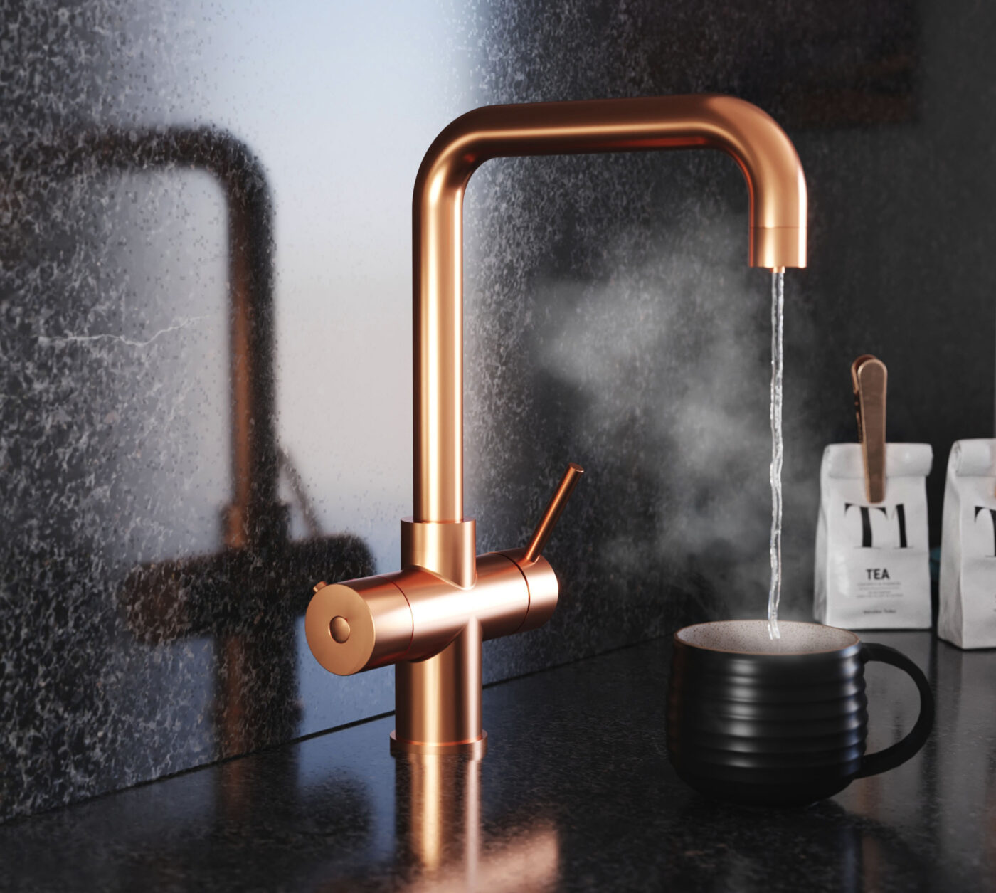 Genoa D-Shape 4-in-1 Boiling Tap - Copper - Image 2