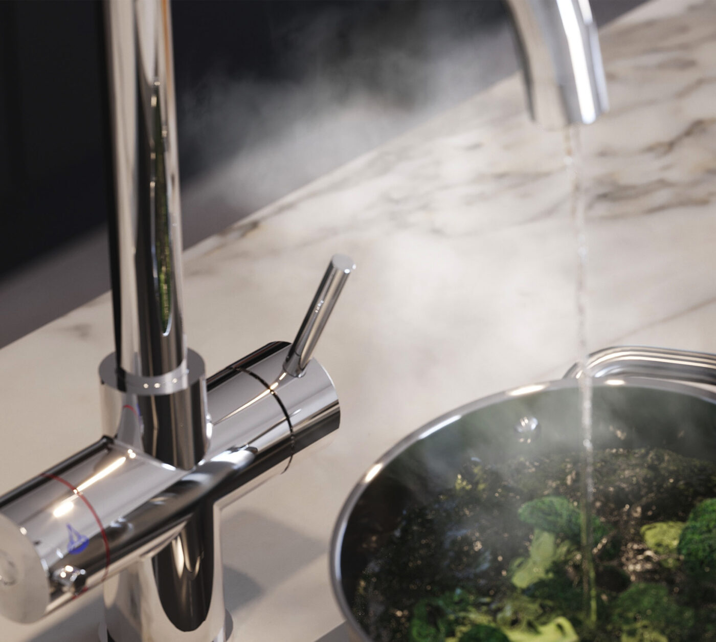 Genoa Swan Neck 4-in-1 Boiling Tap - Chrome - Image 3