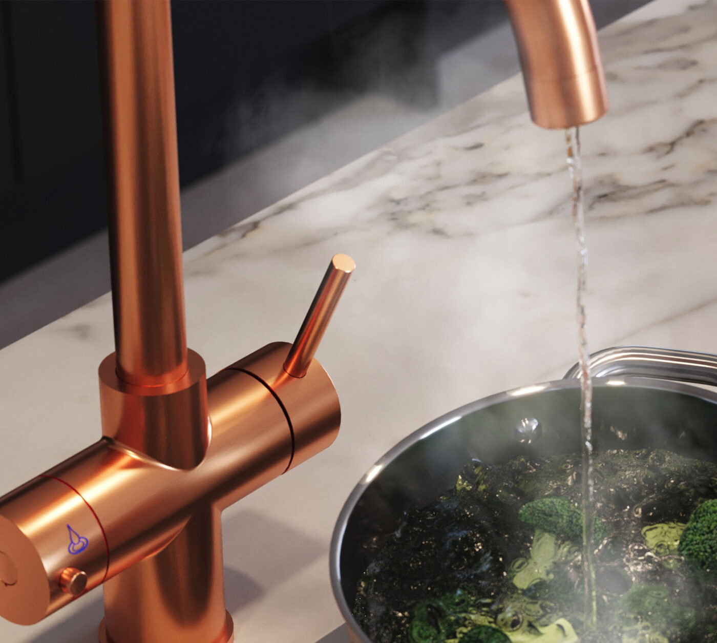 Genoa Swan Neck 4-in-1 Boiling Tap - Copper - Image 3