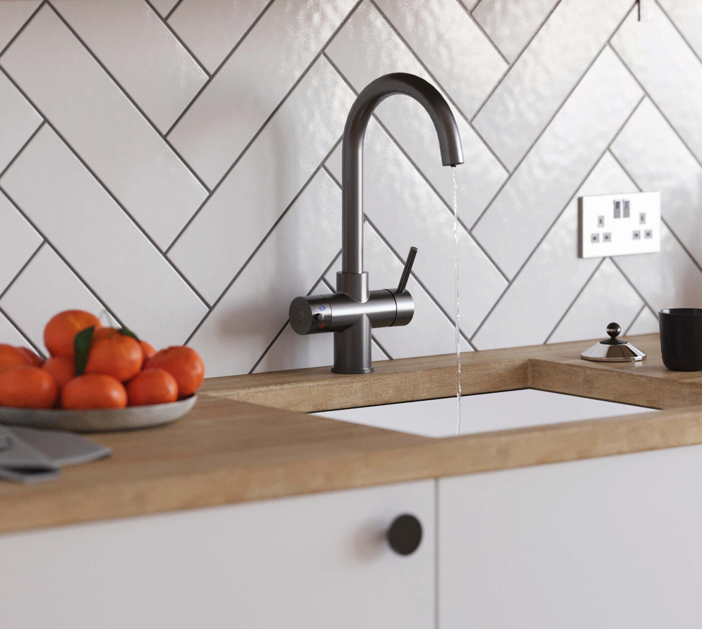 Genoa Swan Neck 4-in-1 Boiling Tap - Gun Metal - Image 2