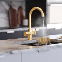 Genoa Swan Neck 4-in-1 Boiling Tap - Brushed Gold
