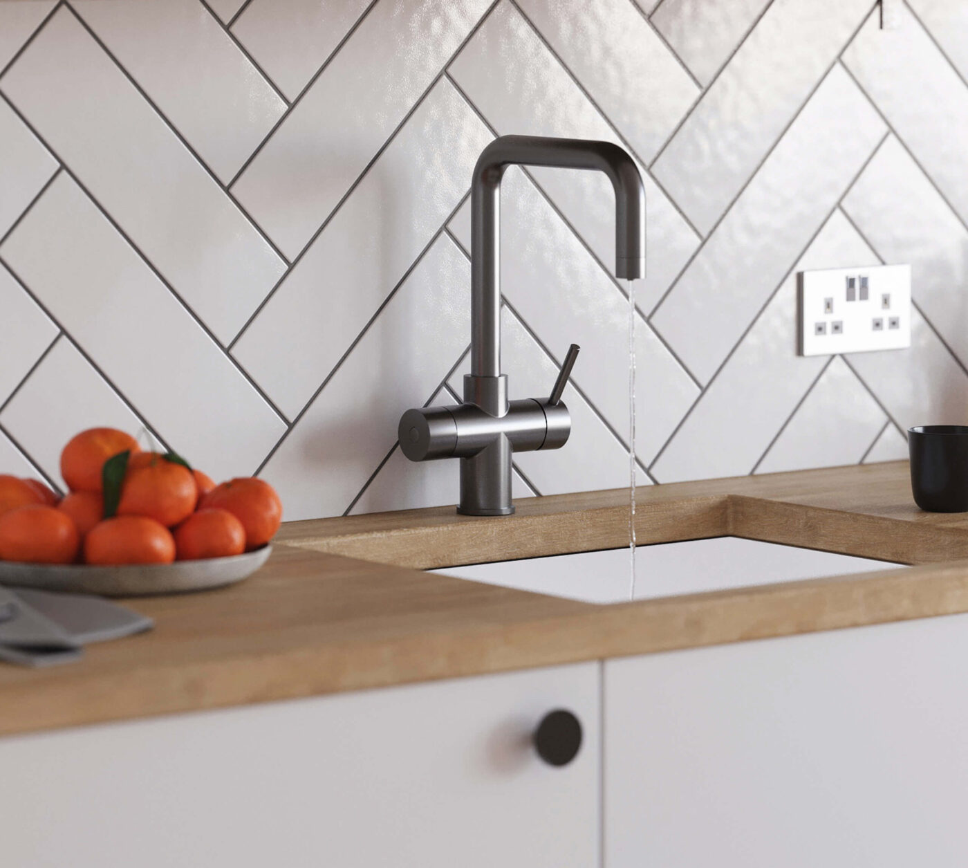 Messina D-Shape 3-in-1 Boiling Tap - Gun Metal - Image 2