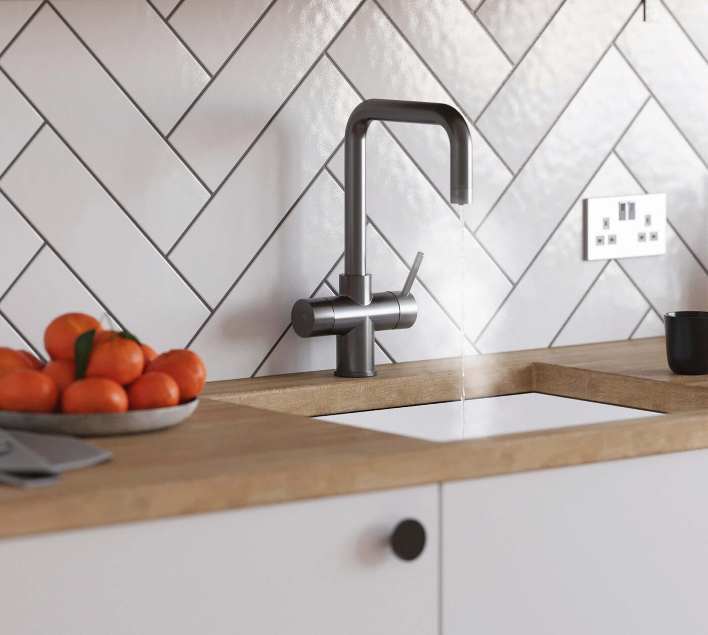 Messina D-Shape 3-in-1 Boiling Tap - Gun Metal