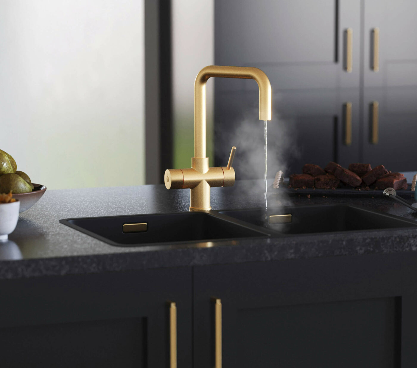 Messina D-Shape 3-in-1 Boiling Tap - Brushed Gold