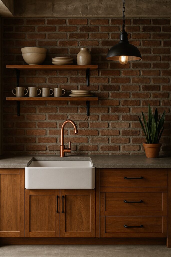A graphic of a modern industrial style kitchen